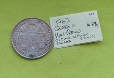 1743 Rose Silver HALF CROWN Coin King George II (1727-60) (14.87grams) ESC 603