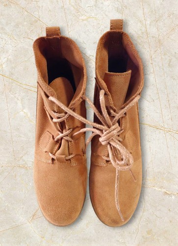 Women's Sorel Evie Lace Wedge Camel Brown Suede Leather Ankle Boots Size 10.5 - Picture 5 of 7