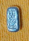 999 FINE SILVER SKULL & CROSSBONES 1/2 oz LOAF STYLE BAR ATLANTIS MINT .5 ounce