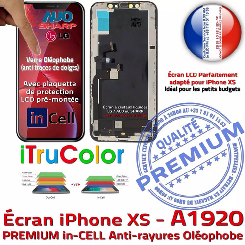 Apple Qualité Verre Tactile Écran LCD sur Châssis iPhone XS A1920 inCELL PREMIUM - Photo 2/9