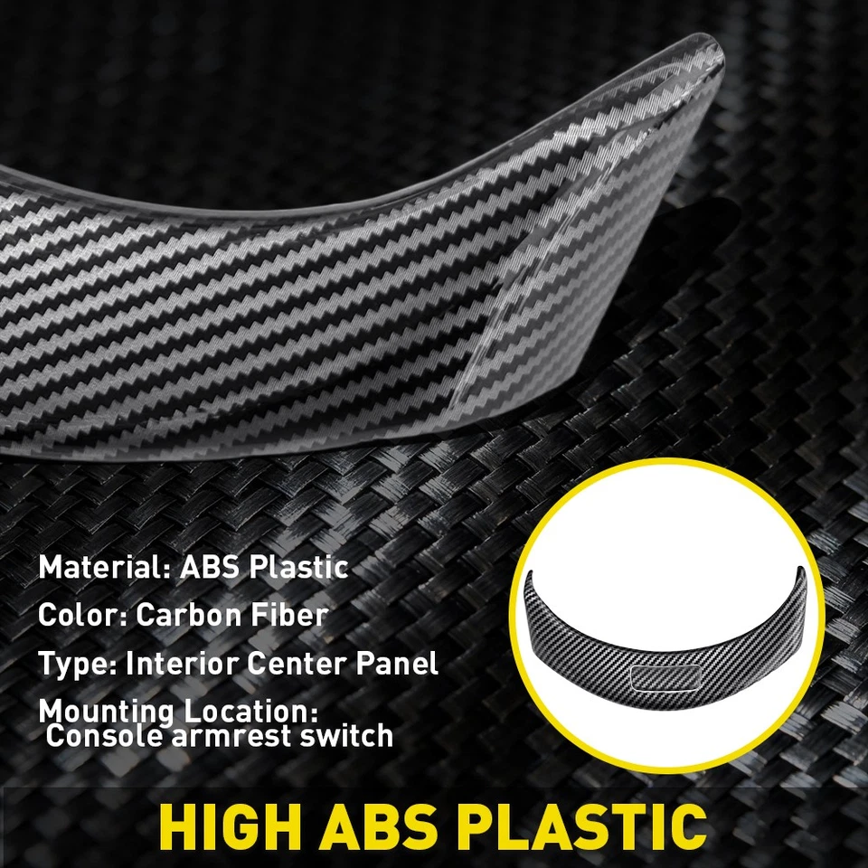 Ajuste Mercedes GLC Class 2015-2020 console de fibra de carbono apoio de braço interruptor acabamento 1-5X - Imagem 4 de 4