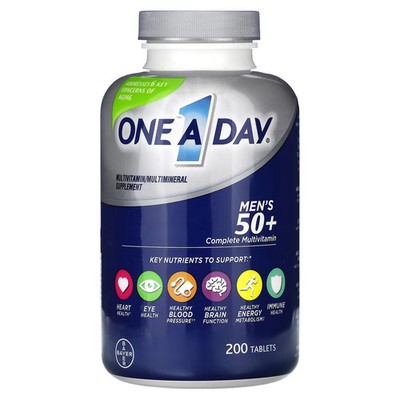 2 X One-A-Day, Men's 50+, Complete Multivitamin, 200 tablets