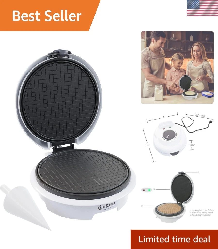 Waffle Cone Maker - Electric Nonstick Waffle Iron with Shaper Cone Included -...