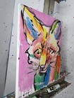 Original Abstract Fox Painting Canvas Neo Expressionist Fine Art Decor 11x14 — photo 6
