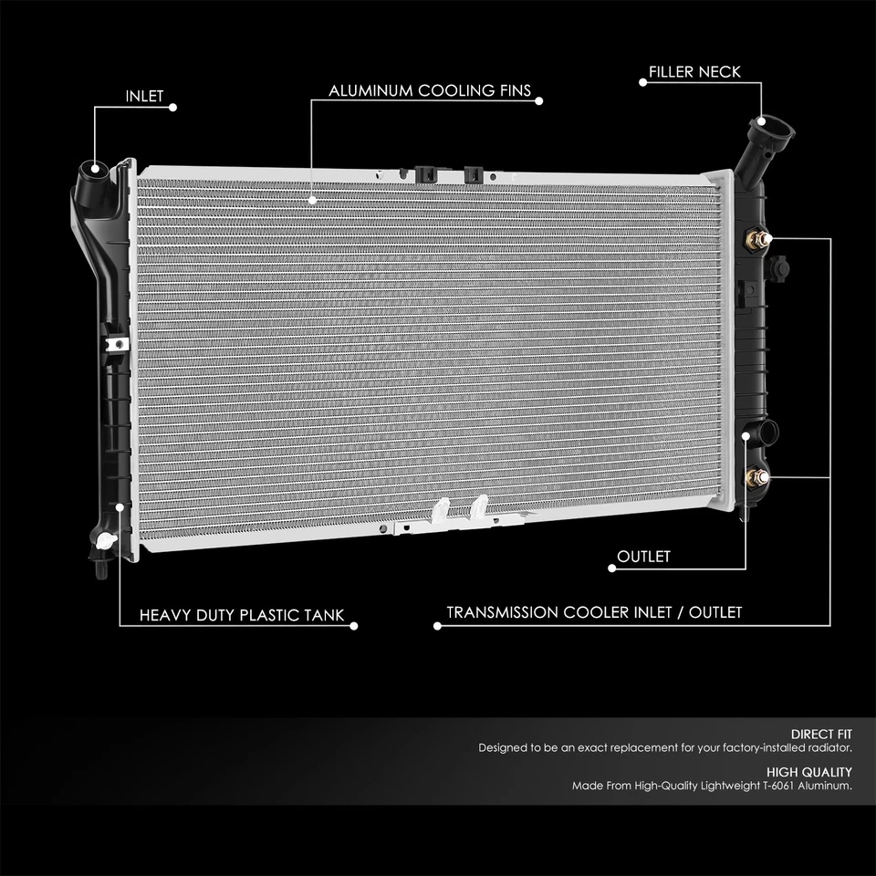 For 1997-2003 Buick Regal Pontiac Grand Prix 3.1 3.4 3.8L Radiator Aluminum 1889 - Image 2 of 4