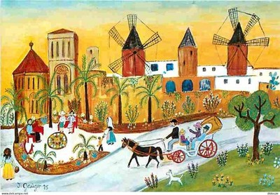Postcard - Art - Painting - Ingeborg Gauger - Naif Painting - Es Jonquet - P