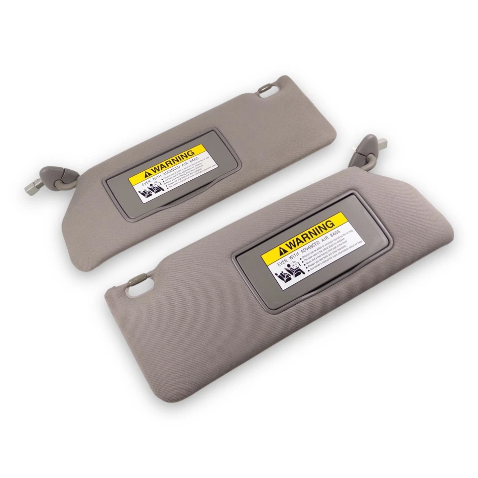 2006-2014 Honda Ridgeline Driver & Passenger Side Sun Visor Pair Set Gray Cloth - Image 3 of 4