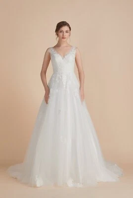 HBH Brautmode I Paillettenbesetztes A-Linien-Kleid Tüll mit Spitzenapplikation - Bild 1 von 4