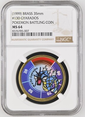 Pokemon Gyarados#130 NGC Graded MS 64 Battling Coin Game Hasbro  Vintage 1999