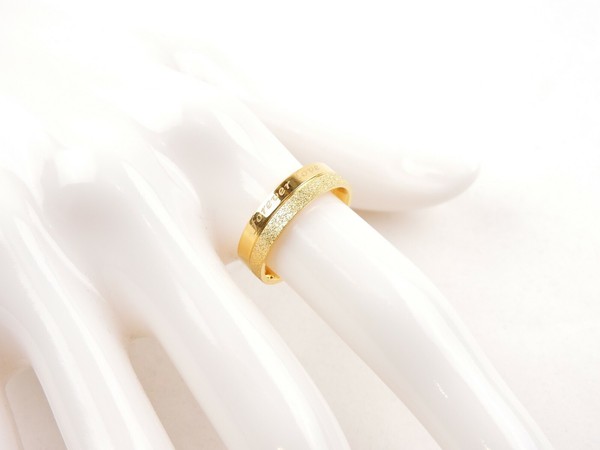 Alternate view of Gold Plated Engraved "forever Love" Comfort Fit Band Ring