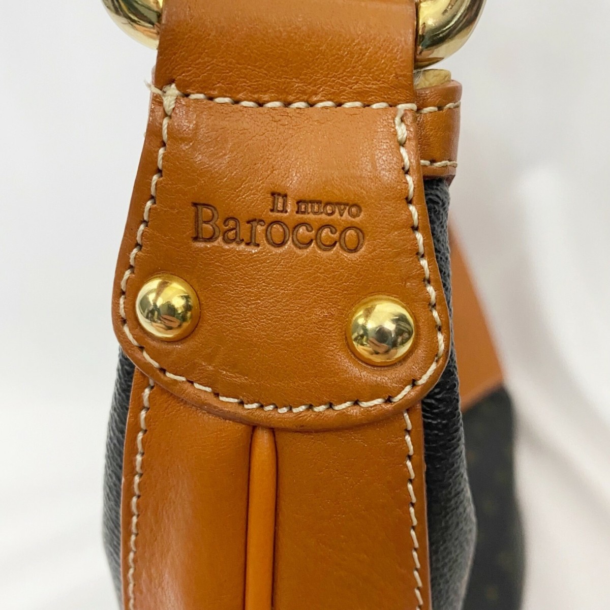 Il Nuovo Barocco Hobo Hand Bag Monogram Brown Leather | eBay