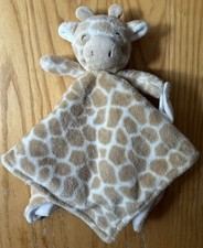 Carter's Giraffe Lovey Security Blanket Pacifier Holder Tan White Plush
