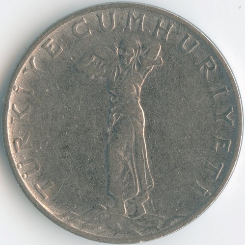 Turkey 1964 25 Kurus KM# 892.2 Woman Turkish Salvar Wreath Mintage: 13,962,000 - Picture 2 of 3