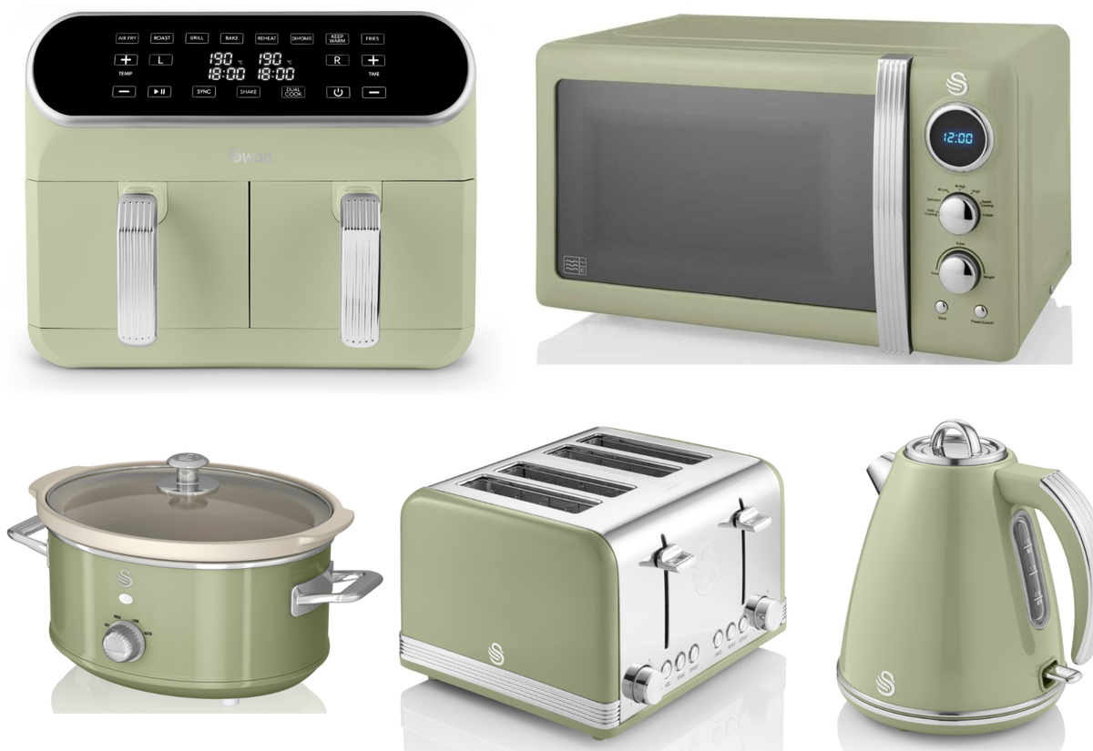 Sage Green Kettle Kettle Toaster Microwave Set Asda Swan Green