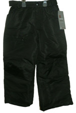 New XS 4-5 Girls Boys Black Snow Pants Swiss Tech Water Resistant Ski