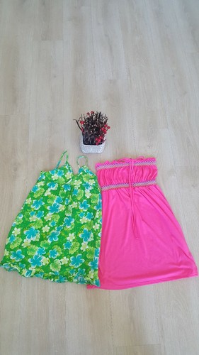 Girls pink and green dresses bundle size 7-9 lot of 2 - Picture 4 of 8