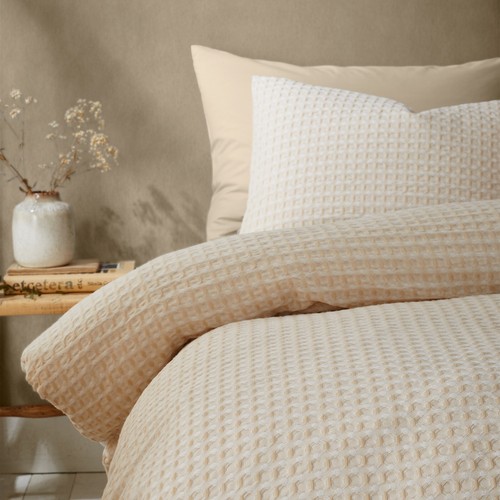 Pineapple Elephant Duvet Cover Bedding Set Muscat Waffle Natural - Picture 4 of 31