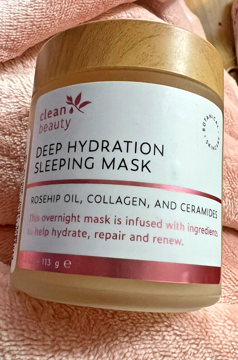 CLEAN BEAUTY DEEP HYDRATION OVERNIGHT SLEEPING MASK 4 OZ New!