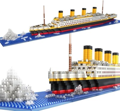 1860Pcs Mini Bricks Model Titanic Cruise Ship Model Boat DIY Diamond Building
