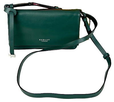 Radley Handtasche Mini Umhängetasche dunkelgrün Leder Lexington gebraucht UVP 149