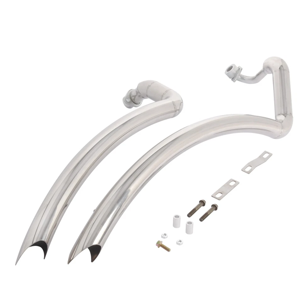 Stainless Steel Exhaust Pipes System Fit For Yamaha V Star 650 XVS400 XVS650 Foto 2 de 4