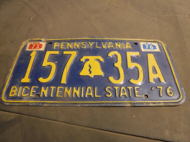 Vintage Pennsylvania PA Bicentennial State '76 License Plate w/ 1975 & 1976 Tags