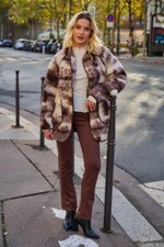 Vera & Lucy Womens Boucle Coat Teddy Furry Jacket Size M Brand New Bnwt