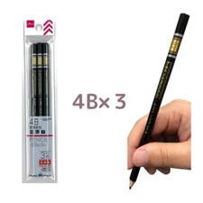 Daiso KITA-BOSHI 4B Black pencils 3bags of 3 total 9 japan