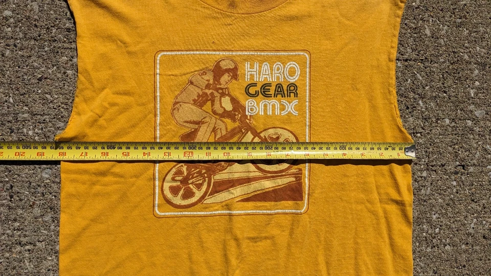 Camiseta de Colección Años 80 HARO BMX Bicicleta de Carreras Antigua Escuela Para Hombres Llantas Cortadas Mag RARA Foto 3 de 4