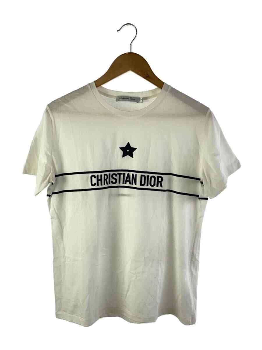 Christian Dior 半袖シャツ リネン混 ロゴ刺繍 L相当 ホワイト 361966c3e827493577082e55c2e6e7