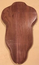 European Deer Skull Mount Plaque Walnut w/ Hanger