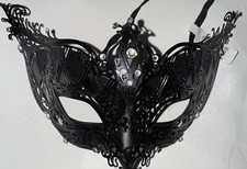 Mardi GrasMask Black Masquerade Mask metal black Jewel Party Mask