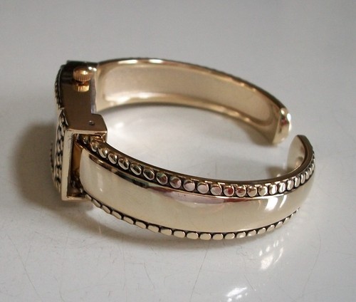WOMEN'S NUMBER DIAL ROSE GOLD & GOLD FINISH BANGLE CUFF FASHION CASUAL WATCH - Picture 7 of 15