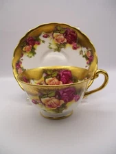 Royal Chelsea Golden Rose Teacup and Saucer Vintage
