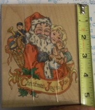 Large Santa Claus rubber stamp crisp never used Cards projects gift labels 4 x 5