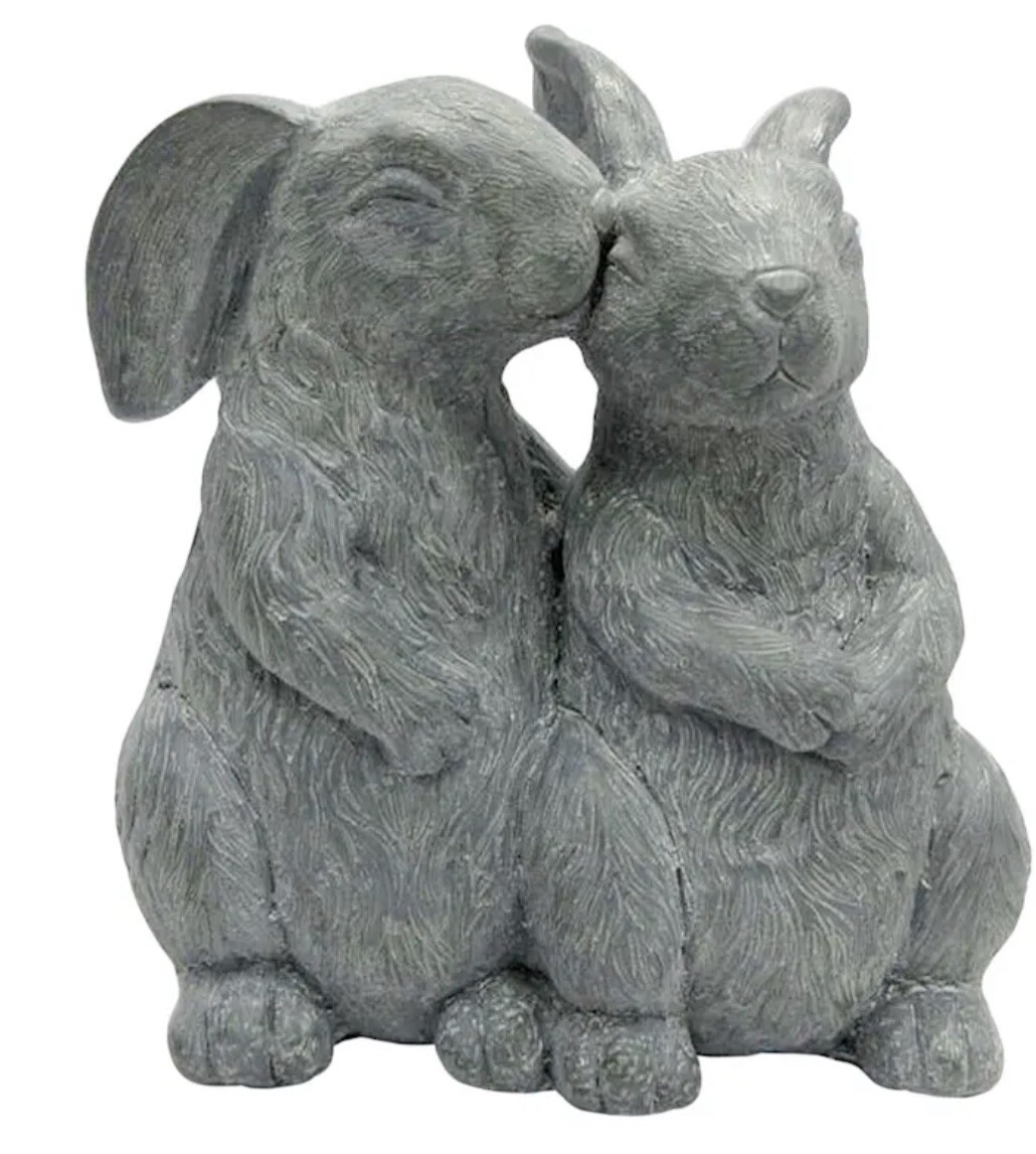 11.8in Tall Rabbit Couple Statue | eBay
