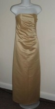 New BHS Gold Ruched Maxi Bridesmaid Prom Party Dress 10 Clearance Sale