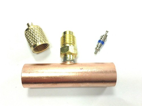 Copper Access Tee 1 2 Ods X 1 4 Flare Scrader Valve Wrench Cap Hvac Cbt12 Ebay