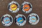 vintage (LOT OF 5) 1960s MATTEL “HOT WHEELS” METAL PINS buttons PINBACKS TOY CAR