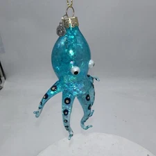 Dept 56 Ornament Gone to the Beach Glass Octopus Very Rare Coastal