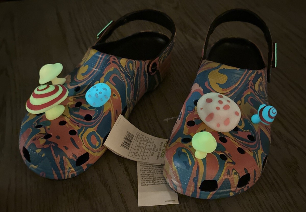 Diplo X Crocs Classic Clogs Glow In the Dark Size 15 US Mushrooms