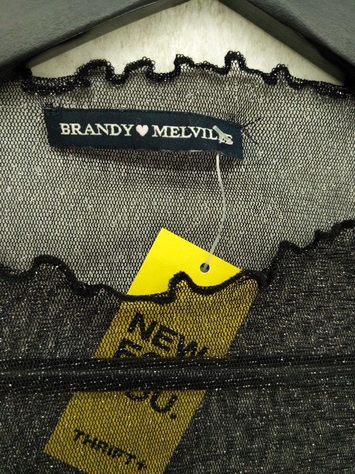 Brandy Melville Women's Top XXS Black 100 Other Long Sleeve Round Neck