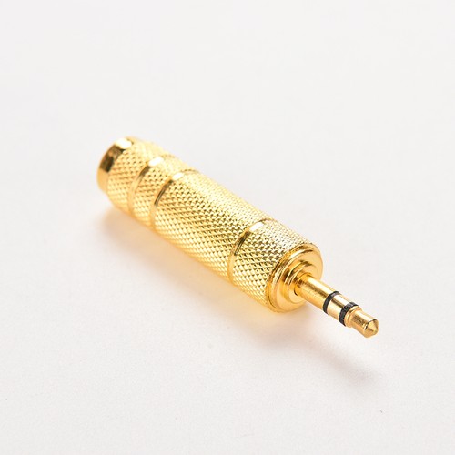 Gold 3.5mm Male Plug to 6.35mm Female Jack Stereo Audio Adapter For Guitar Z_WR - Afbeelding 1 van 5