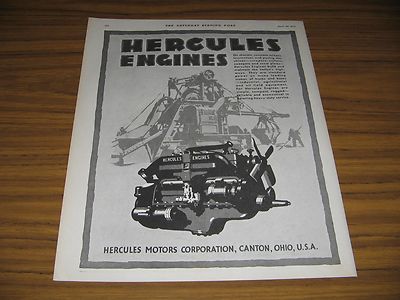 1930 Print Ad Hercules Engines Motors Corporation Canton,OHIO