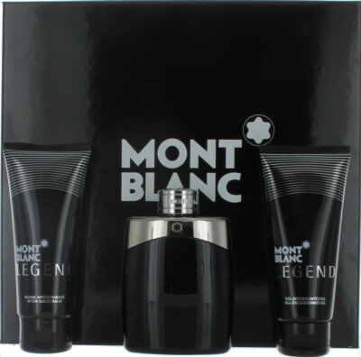 Legend by Mont Blanc for Men Set - EDT Spray 3.3oz + ASB 3.3oz + SG 3.3oz NIB