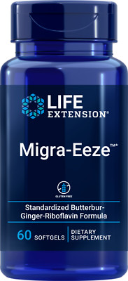 Life Extension Migra Eeze Standardized Butterbur Ginger Riboflavin 60 Softgels