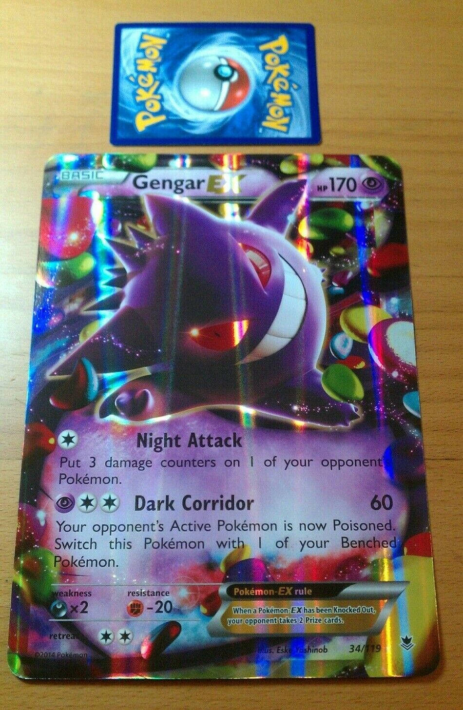 Gengar EX 34/119, HP 170, JUMBO Promo Pokemon Card, FULL ART