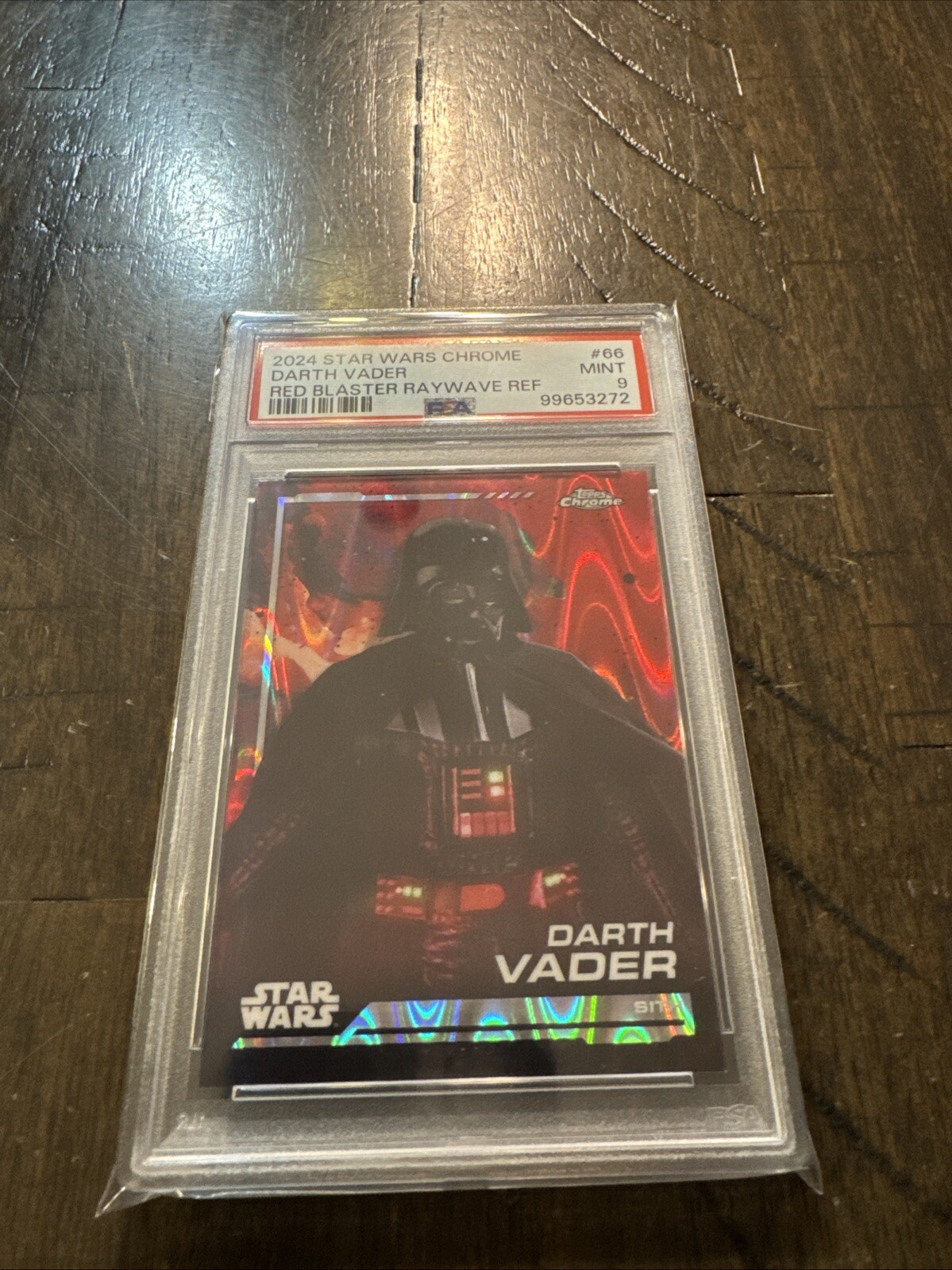 2024 TOPPS CHROME STAR WARS DARTH VADER RED BLASTER RAYWAVE REFRACTOR #66 PSA 9