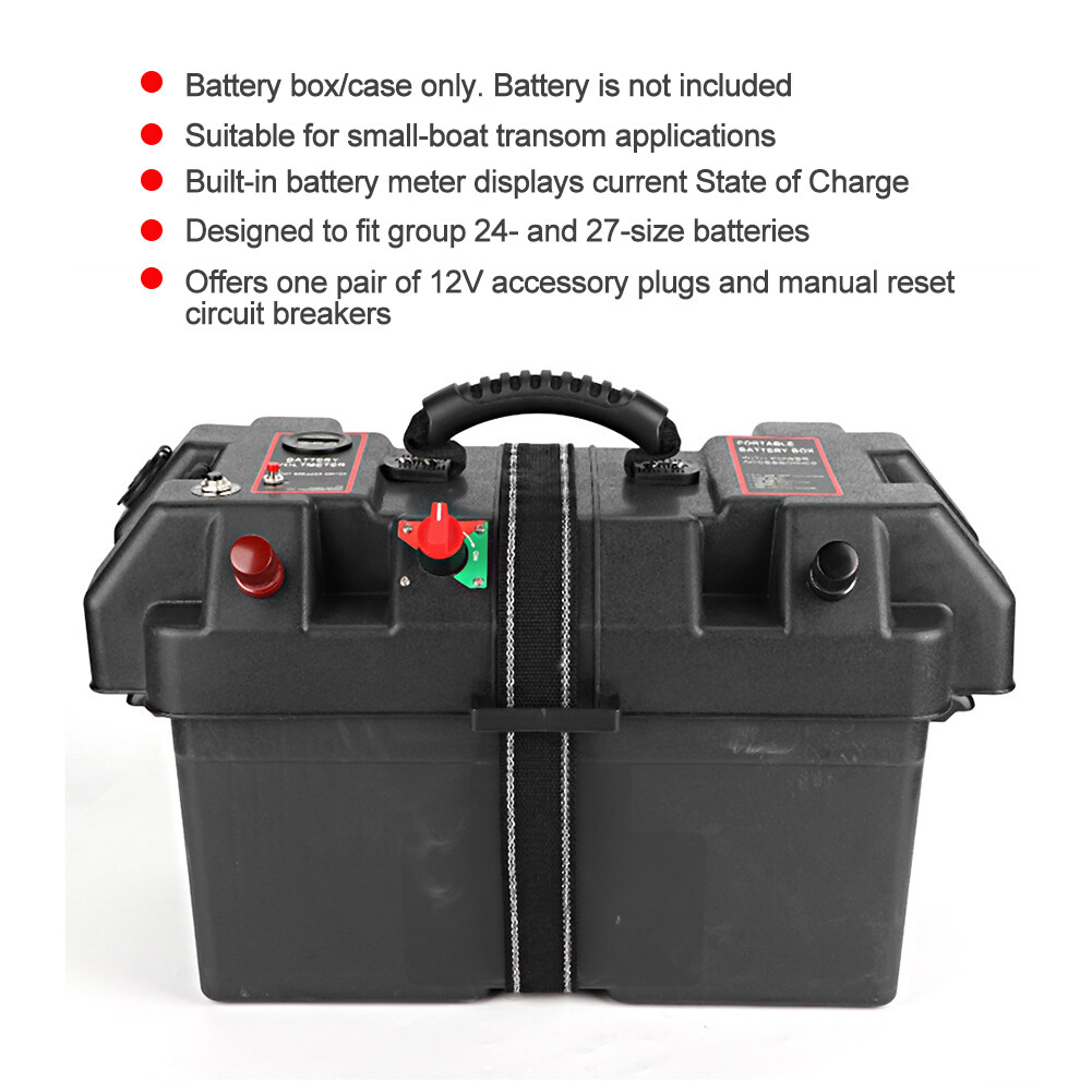Battery Box Marine With Usb Charger 12v Socket Voltmeter, 55% OFF