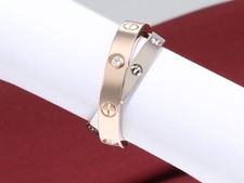 Cartier Ring Love Rosegold & Weissgold 750 6 Diamanten Größe 51 Gold